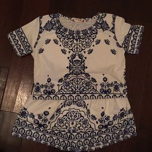 Blue and white boho set